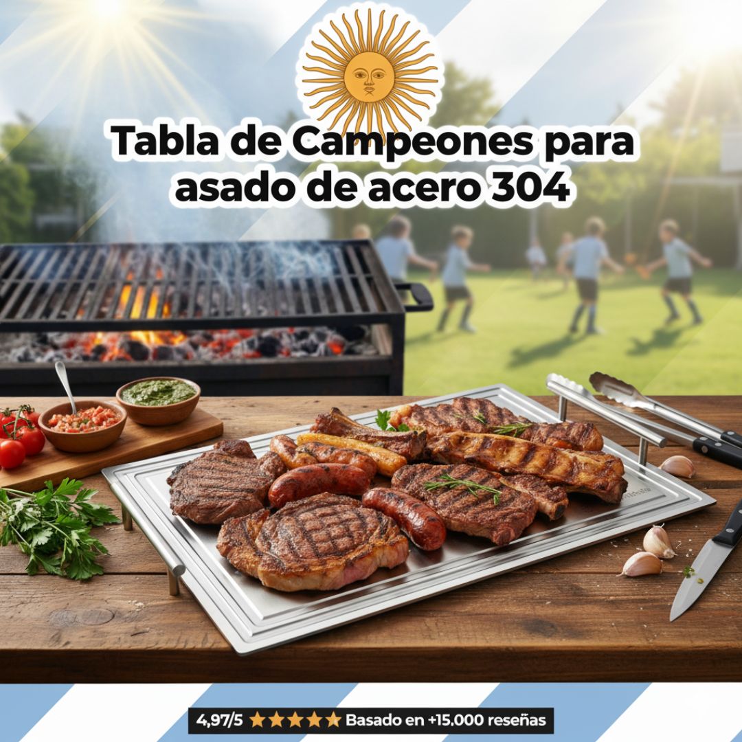 Tabla Parrillera "Campeones" de Acero Inoxidable 304