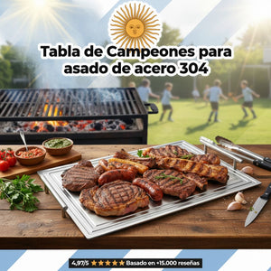 Tabla Parrillera "Campeones" de Acero Inoxidable 304